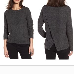 Madewell Gray Open Back Sweater